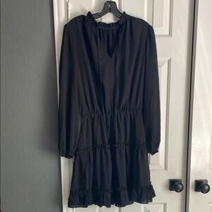 Elegant Black Ruffled Dress